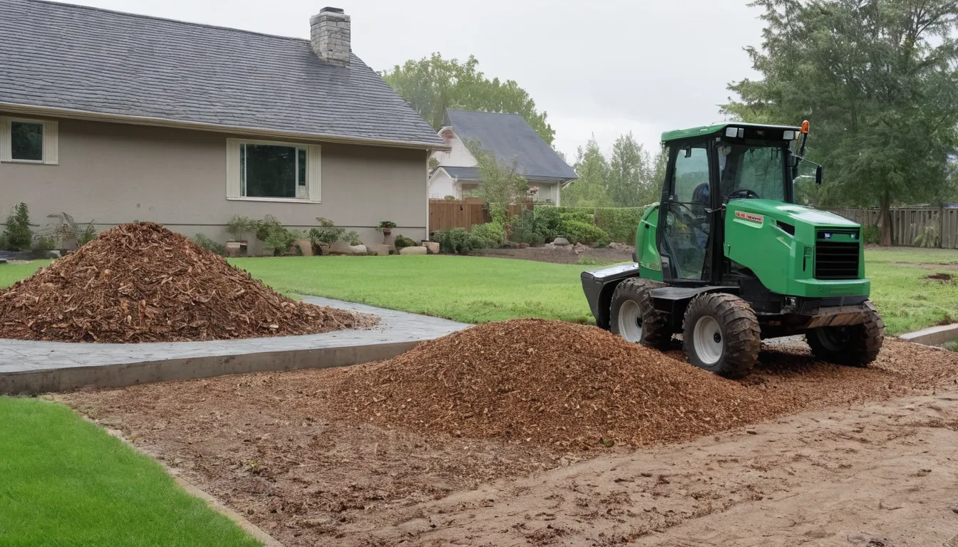Stump grinding in a yard in Haverhill